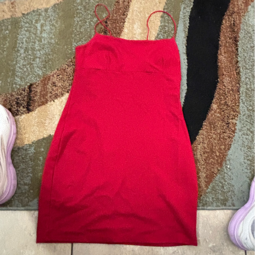 Urban Outfitters Red Spaghetti-Strap Mini Dress